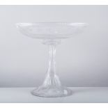 Cut glass table centre, circular bowl with a flared pedestal, height 26cm and a Victorian ale glass,