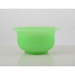 Peking type green glass bowl, flared rim, diameter 13cm.