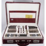 Briefcase canteen of modern Solingen stainless steel cutlery, twelve place settings,
