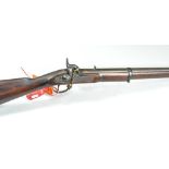 Replica Enfield Cavalry Percussion carbine, bears stamps and date 1853, length overall 95cm.