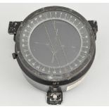 WWII Unites States of America Navy large pilots compass, with plaque marked Pioneer Instruments,