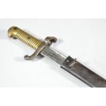 19th Century French sword bayonet, inscribed Model 1842 and date 1862, 57.5cm recurve blade.