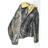 A WWII leather flying jacket, (a.f.