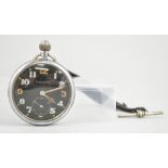 Jaeger-le-Coultre silver plated military pocket watch, the case stamped "G.S.T.
