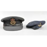 RAF Officers cap, and an RAF beret, (2).