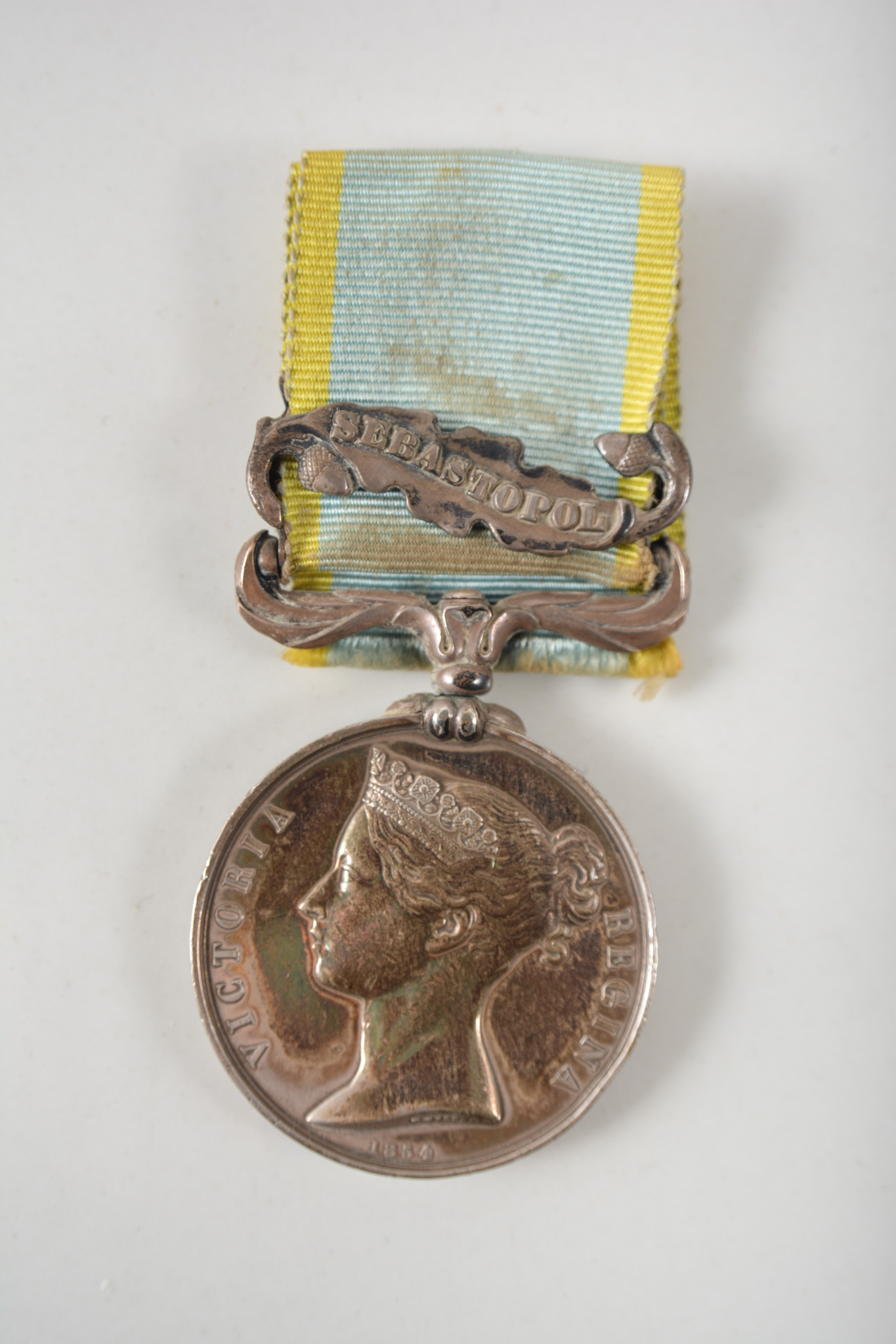 Private R. Archer, 1st Dragoon Guards, Crimean medal, one bar, Sebastopol with ribbon.