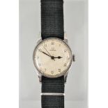 An Omega military Air Ministry wristwatch, steel case diameter 33mm, stamped "A.