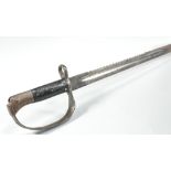 19th Century British engineers sawback blade sword bayonet, steel hand guard, 65cm blade.