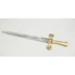 A band sword, 35cm blade, brass hilt.