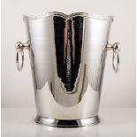 Pair of plated wine buckets, each with twin handles, 23cms.