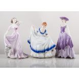 Royal Doulton figure, "The Mask Seller" HN2103, 22cms, Coalport and other figurines, (8).