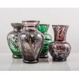 Large collection of Murano silver resist wares, including decanters, beakers and vases.