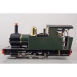 Model Railways: Accucraft UK Ltd,1:19 scale live steam locomotive, green livery, W & L open wagon,