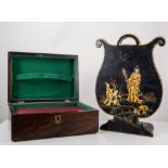 Victorian rosewood work box, part fitted interior,