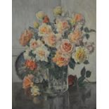 J.N. Neal, Still life of flowers, oil on board, 50 x 40cms.