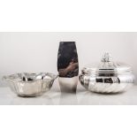 Collection of electroplated wares, including cutlery.