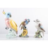 Beswick model of a Cockatoo, No. 1180, 21cm and three others, Kookaburra No. 1159, Parakeet No.