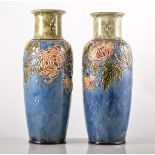 Doulton Lambeth, a pair of Art Nouveau stoneware vases, circa 1910,