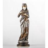 Albert-Ernest Carrier-Belleuse, 'Liseuse' a silvered bronze and carved ivory figure,