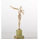 Continental, an carved ivory Art Deco figure of a nude maiden, circa 1925,