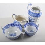 Spode "Italian" pattern quantity of blue and white transfer print tea and dinner wares,