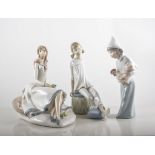 Lladro porcelain model of a girl with a chicken, height 20cms and other Lladro models,