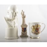 Wedgwood & Barlaston white pottery bust of Winston Churchill, 20cms,