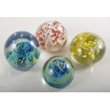 Glass paperweight, Abstract Lava, diameter 9cms and a collection of other paperweights, (15).