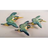 Beswick set of three graduated Kingfishers, 20cms and smaller and one other, (4).