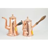 19th century copper coffee pot and another similar (2)