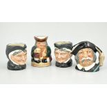 Royal Doulton Toby Jug, Honest Measure, 11cm and eight medium sized Doulton character jugs, (9).