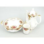 Royal Albert "Old Country Roses" pattern dinner service and coffee service.