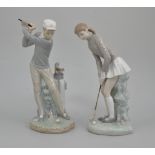 Lladro porcelain model, of a boy golfing, height 29cm, (a.