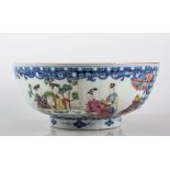 Chinese famille rose bowl, decorated with figures, damaged.