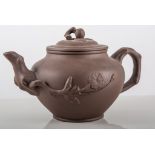 Chinese terracotta teapot, Yixing style, height 13cms.