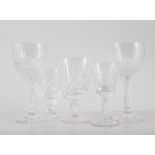 Cut glass stemware and tumblers, (quantity).