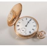 Waltham USA 9 carat yellow gold full hunter pocket watch,