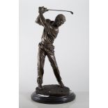 Contemporary bronze model of a Golfer.