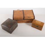 Anglo/Indian box, rectangular form, inlaid, length 17cms, a Victorian walnut jewellery box,