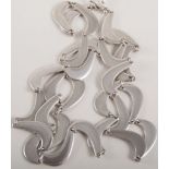 Georg Jensen silver necklace, Boomerang design by Nanna Ditzel number 276, 80cm long,