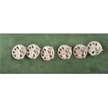 A set of six Art Nouveau silver buttons, by Adie & Lovekin Ltd, Birmingham 1903,