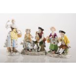 Pair of Dresden figures, Flower Sellers, 16cms,