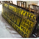 Matched pair of enamel signs, "Towndrow Trunks, Attache Cases, Suitcases",