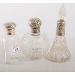 Edwardian cut-glass and silver mounted spherical scent bottle, Chester 1903, 11cms,