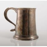 WITHDRAWN - George II silver mug, Newcastle probably 1757, straight sided tapering form,