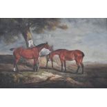 Terry Raines, Horses in a Landscape, bears signature, oil on canvas.