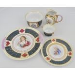 Viennese porcelain part teaset, printed with portraits (20) and other ceramics, (a quantity).