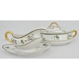 A suite of Haviland, France, dessert ware, decorated with a Chinoiserie pattern,