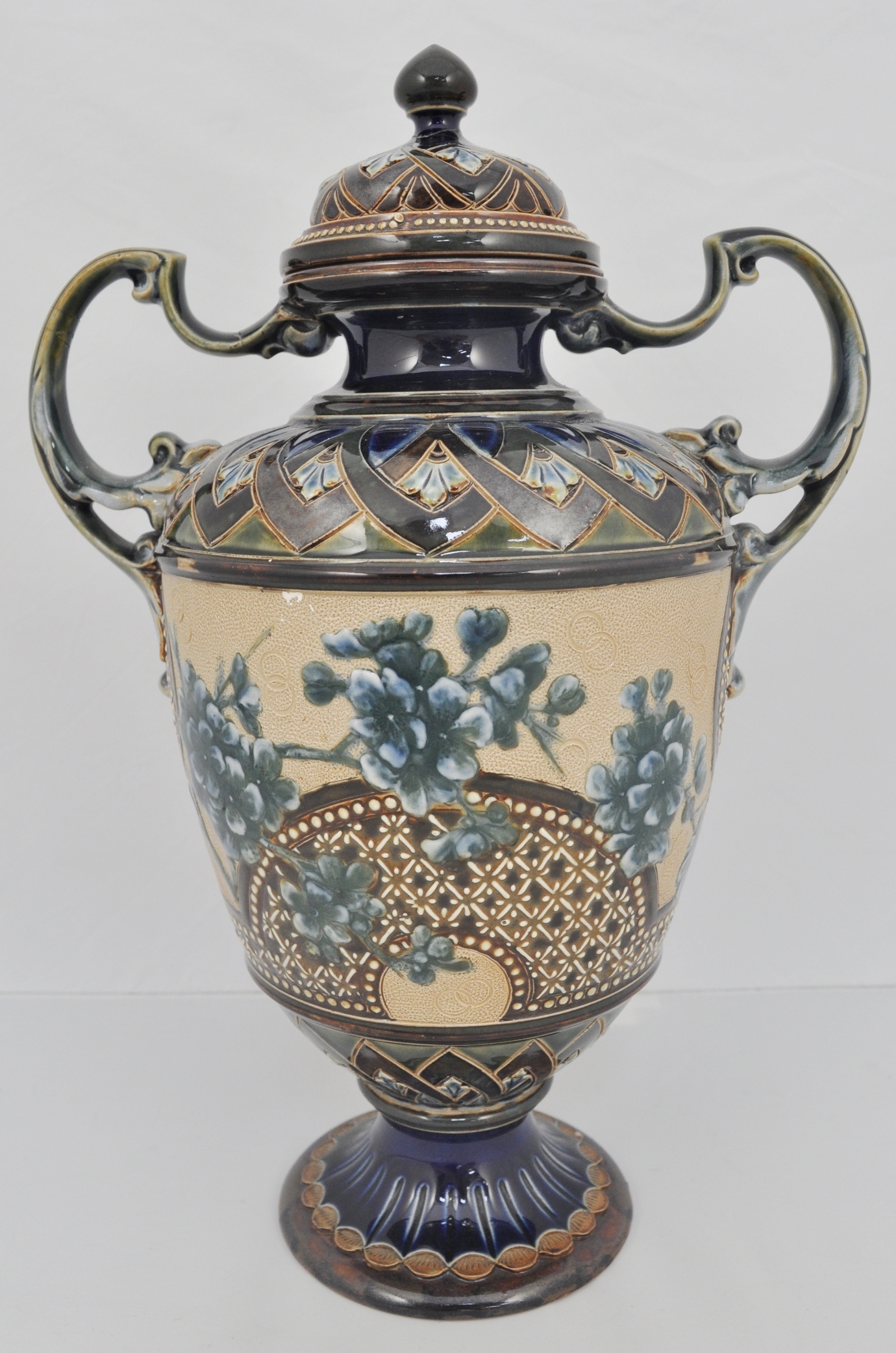 A Doulton Lambeth stoneware twin handle vase by Eliza Simmance for the Art Union of London, - Image 2 of 2