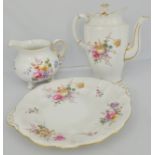 Royal Crown Derby tea and coffee set, Derby Posy pattern.